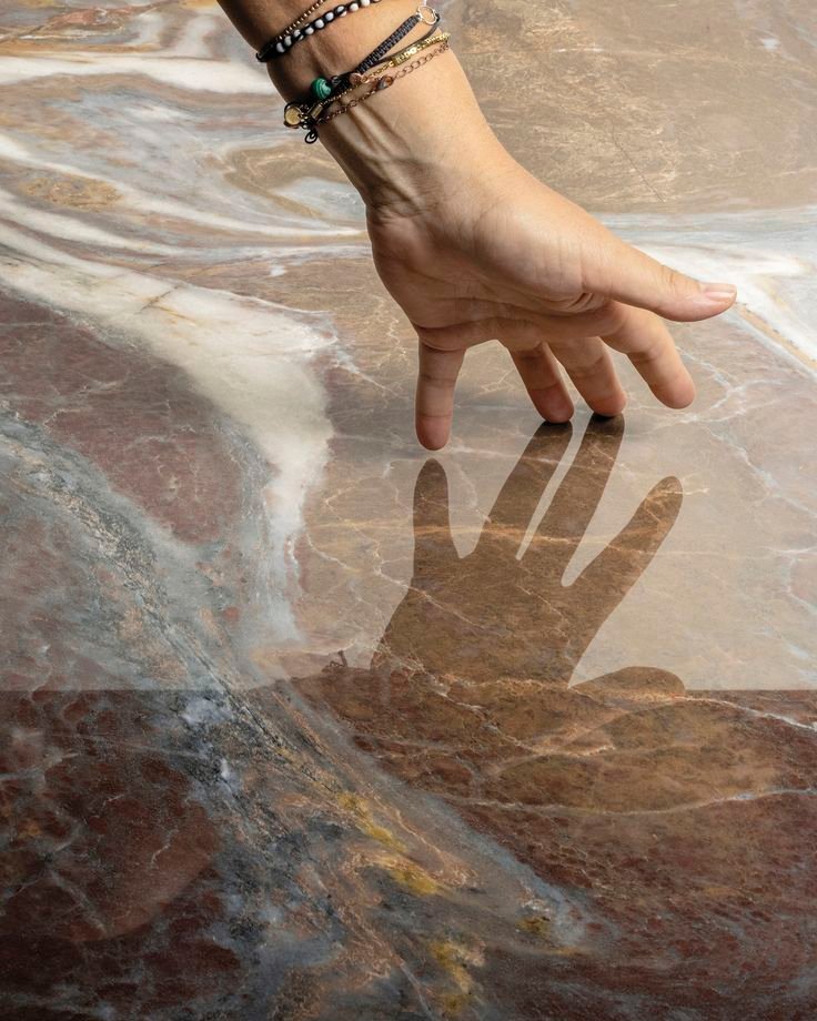 Macro view of naturally veined dark marble
